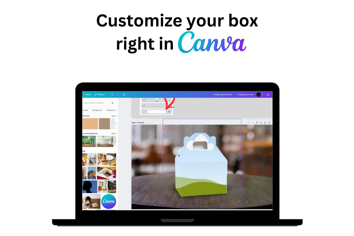 Straight Gable Box Mockup + Template, a Packaging Mockup by Korner (Photo 2 of 12)