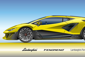 Lamborghini Fenomeno, 2025, an Illustration by frizio