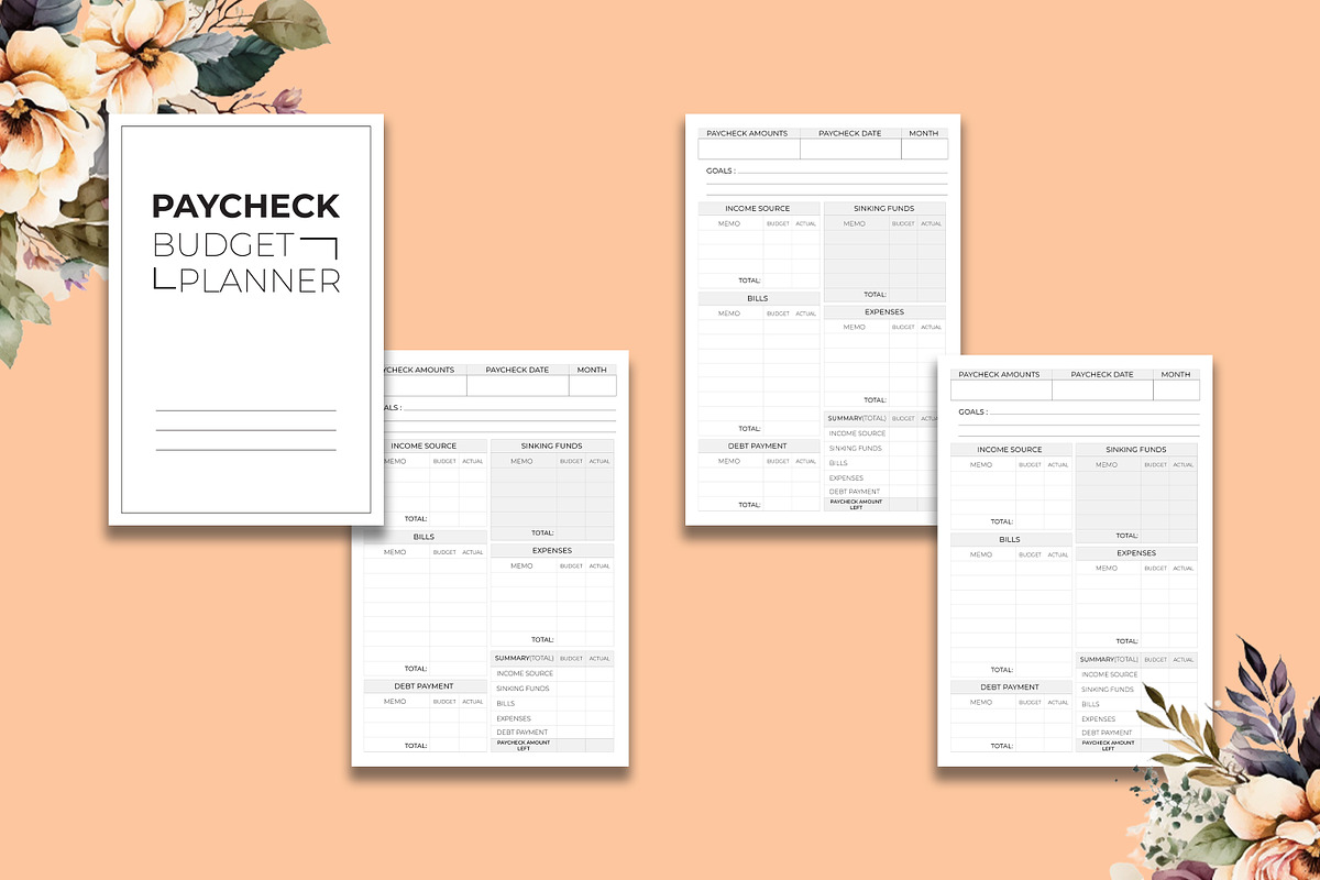 Paycheck Budget Planner Kdp Interior, a Stationery Template by Hurairagraphics (Photo 2 of 4)