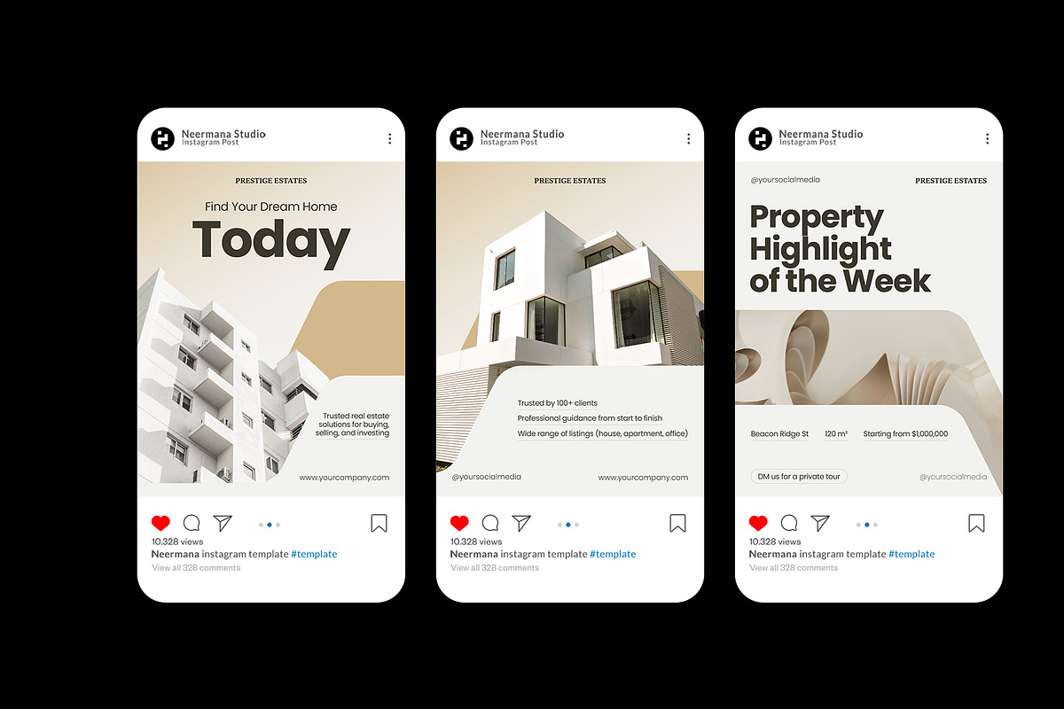 Elegant Real Estate Instagram Post, a Social Media Template by Neermana (Photo 2 of 4)