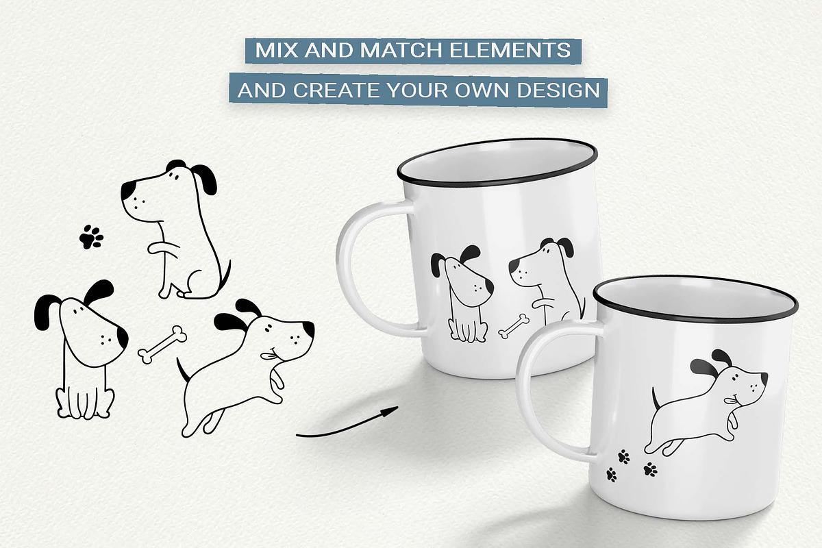 Cute Doodle Dogs, an Animal Illustration by Irina Ostapenko (Photo 5 of 7)