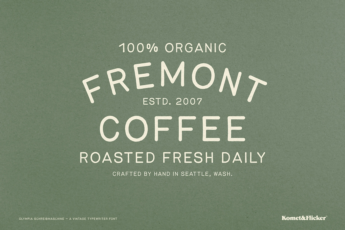 Olympia Schreibmaschine, a Sans Serif Font by Komet & Flicker (Photo 12 of 14)