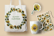 Sunflower watercolor clipart, an Illustration by Dina Guiter (Thumbnail 6 of 8)