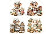 Christmas Mouse Baking Clipart JPG, a Seasonal Illustration by Memories By Lea (Thumbnail 4 of 17)