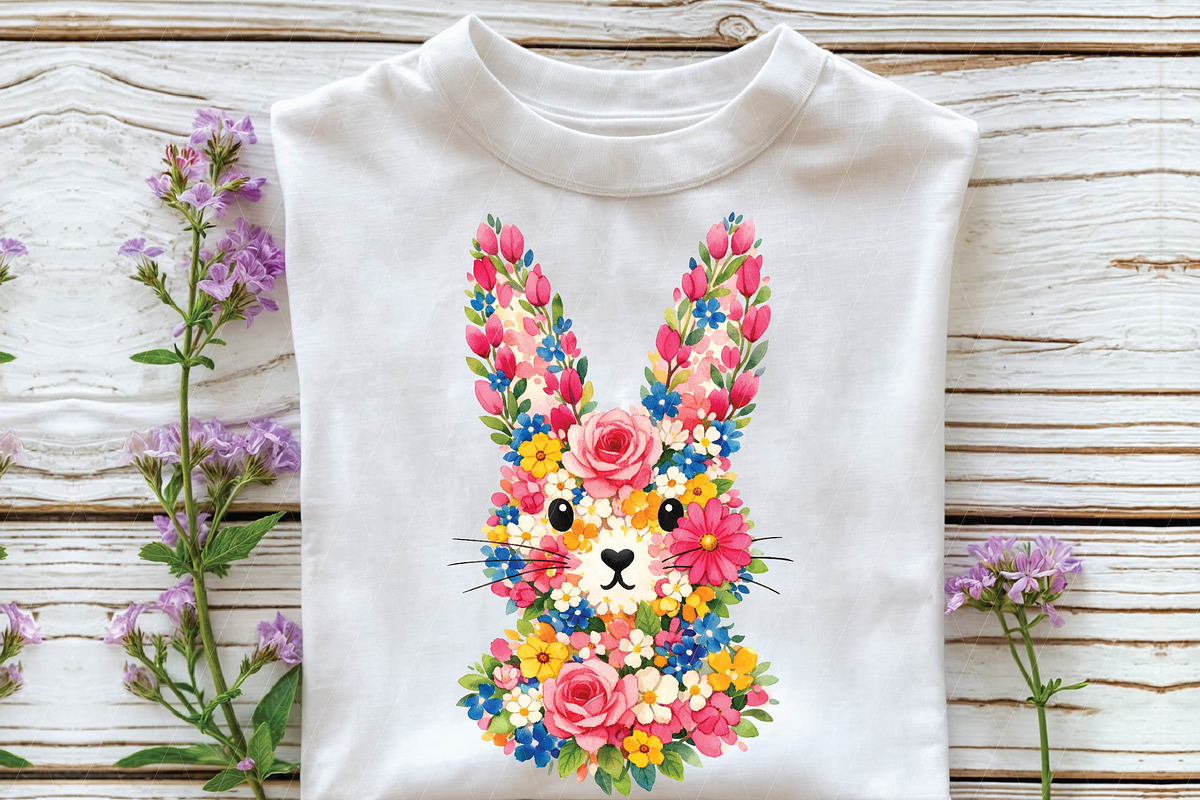 Easter Floral Bunny Png, Easter Png, an Illustration by DreamPrint404 (Photo 6 of 6)