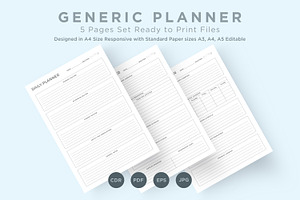 Generic Planning Pages Set V-19