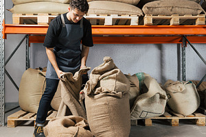 Young male warehouse worker