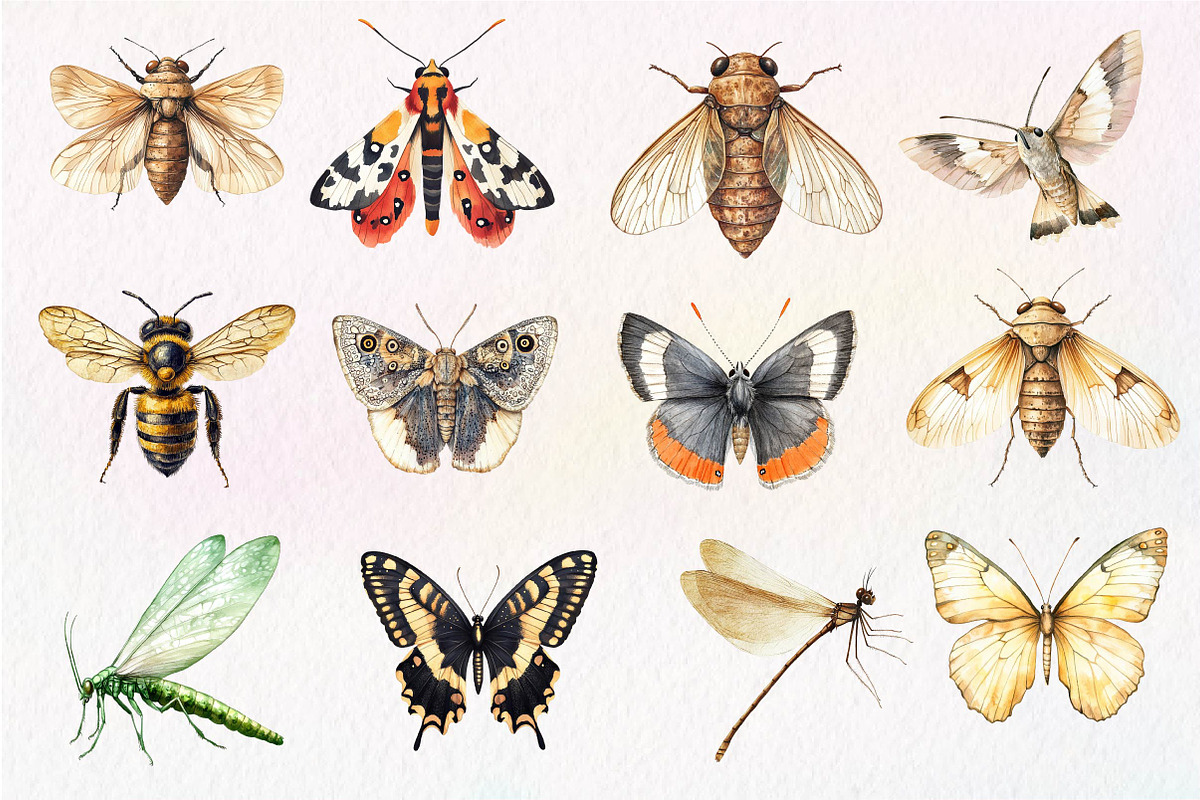 Vintage Insect Sublimation Clipart, an Illustration by Dream Creation (Photo 7 of 7)