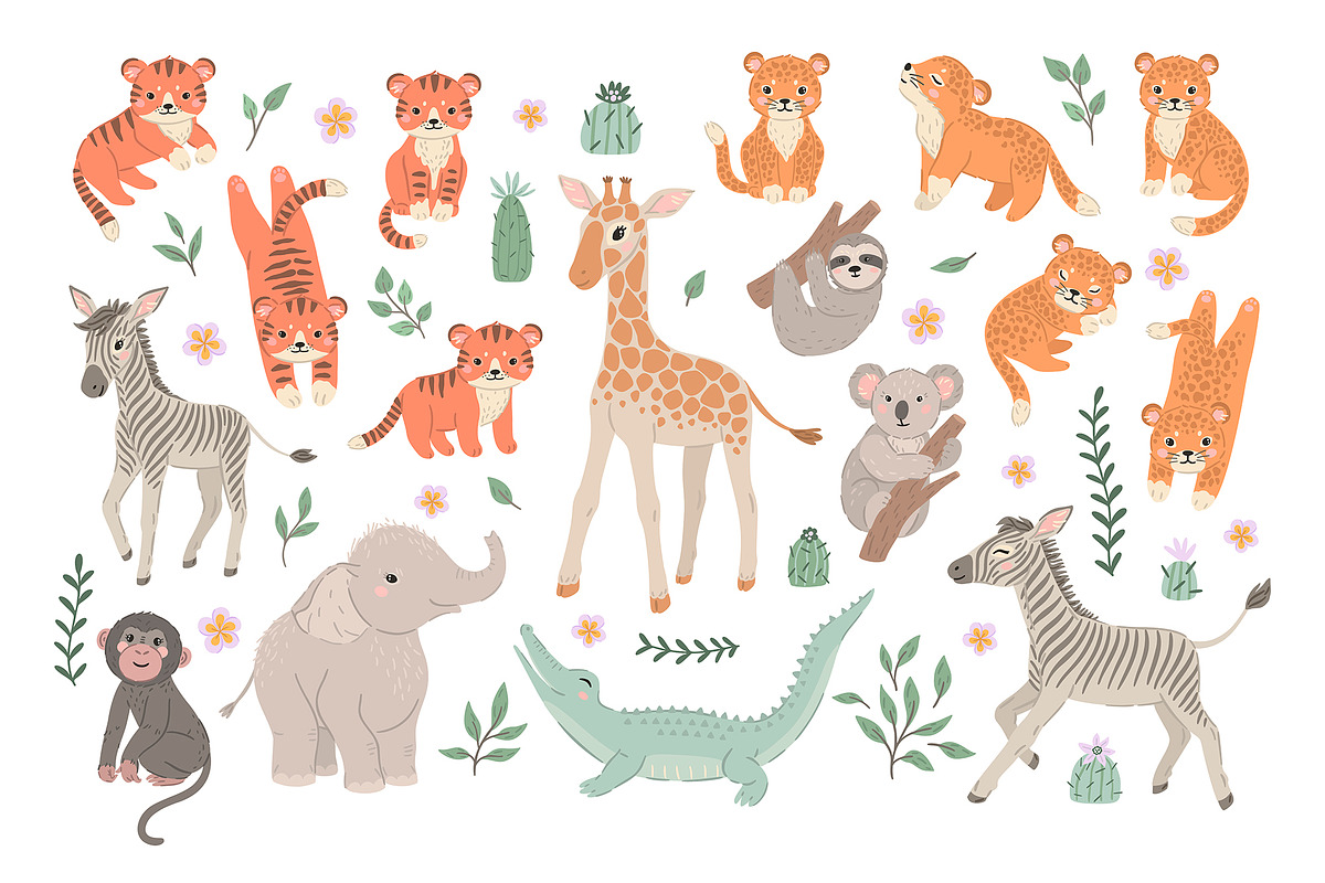 Safari Baby animals illustration, an Animal Illustration by OxanaTally (Photo 16 of 18)