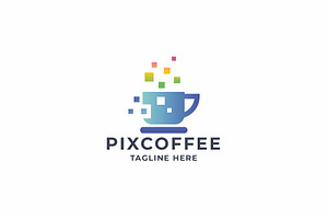 Pixel Coffee Logo