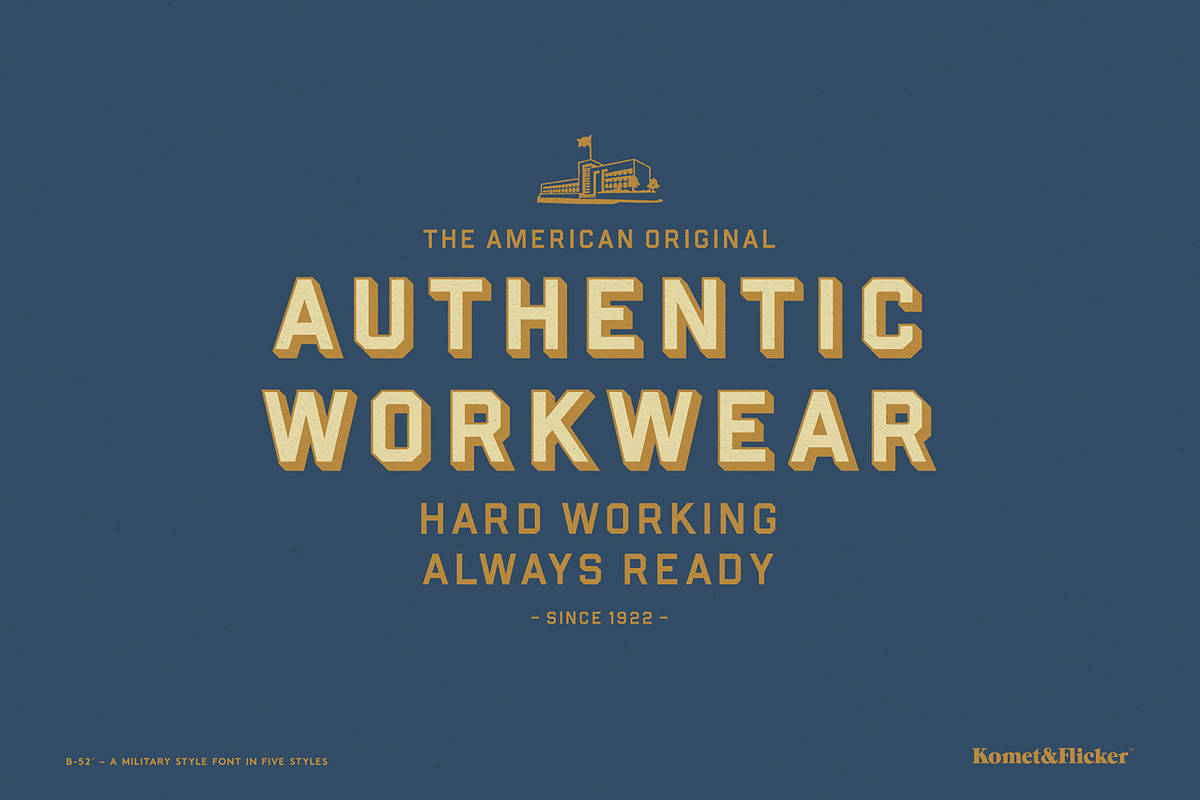 B-52 – A Military Style Font, a Sans Serif Font by Komet & Flicker (Photo 7 of 14)