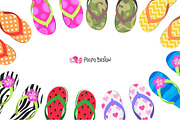 50 Flip Flops clipart, an Object Graphic by PolpoDesign (Thumbnail 2 of 3)