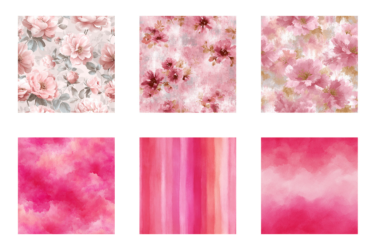 Pink Seamless Pattern Bundle, a Background Graphic by CreationArt