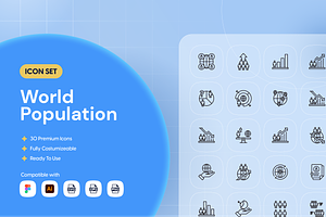 World Population Icon Set, an Icon by Nathaya Studio