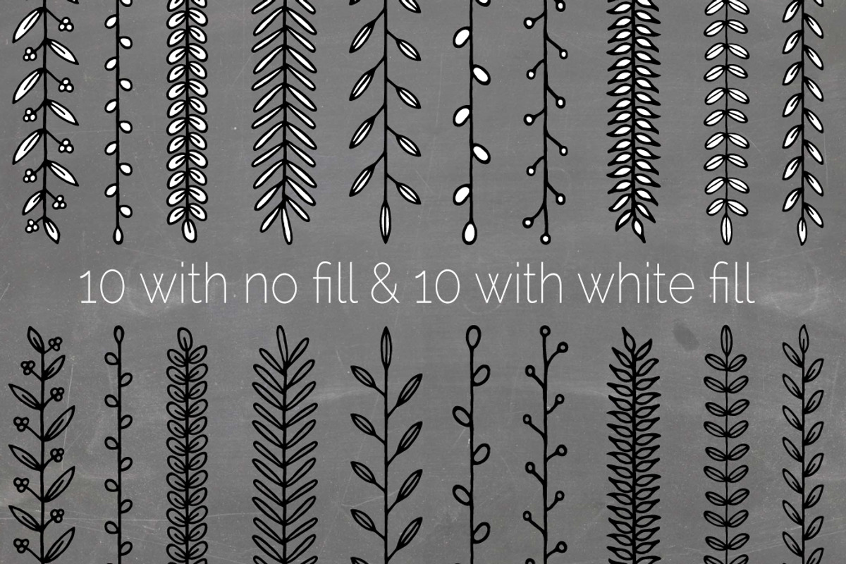 Hand Drawn Floral Leaf Brushes preview 3