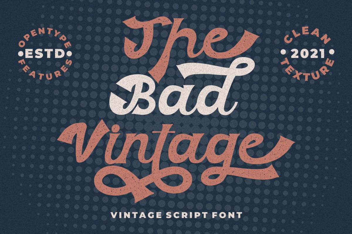 The Bad Vintage - Vintage Script, a Script Font by PutraCetol Studio (Photo 1 of 12)