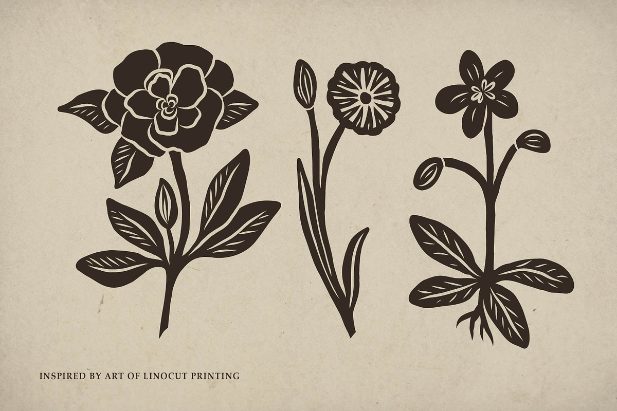 Midnight Garden flowers set, an Object Illustration by RaDavCrafts (Photo 6 of 10)