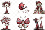 Whimsical Christmas Animal Clipart, an Animal Illustration by Black Bird Studio (Thumbnail 4 of 6)