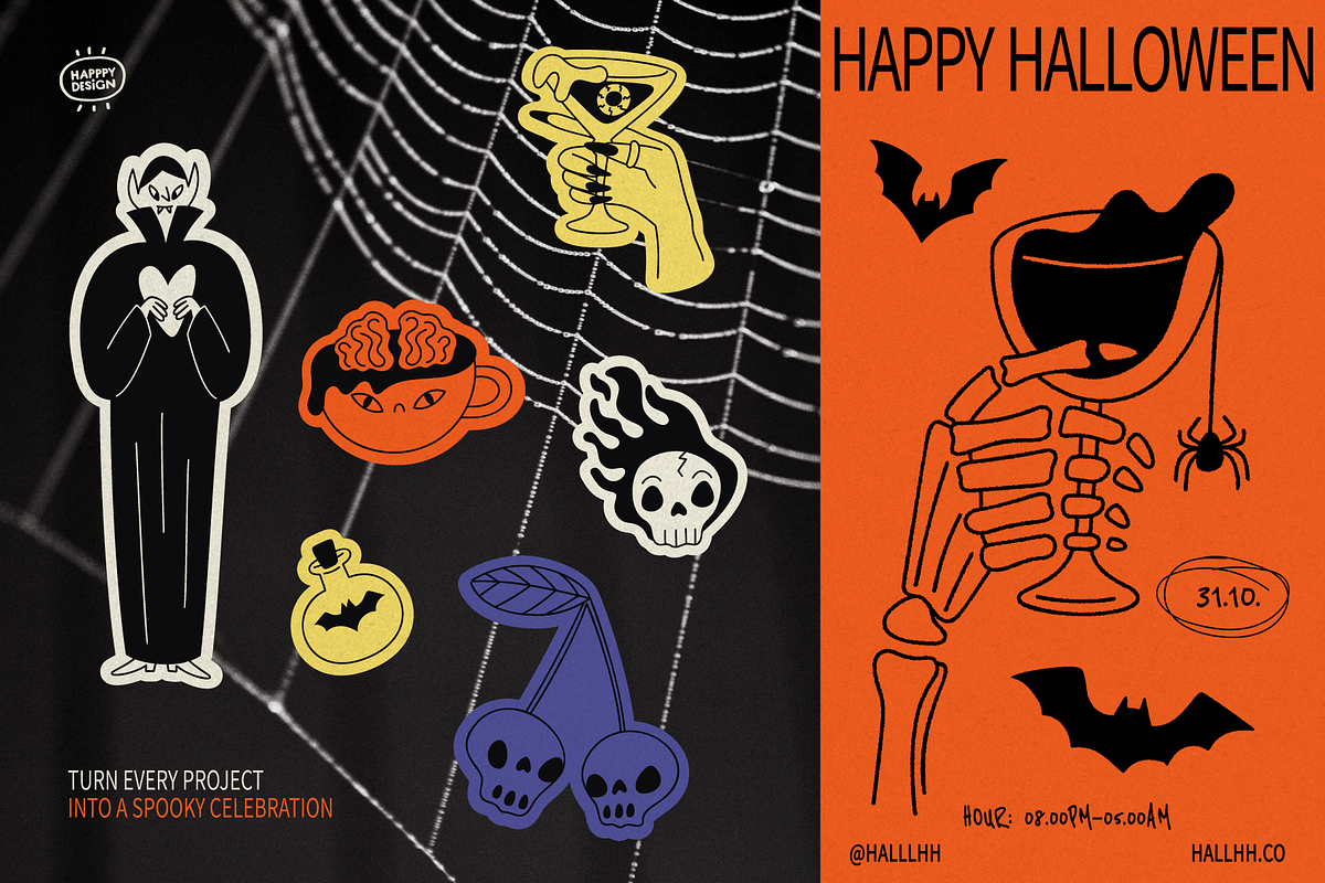 Halloween Doodle Illustrations, a Seasonal Illustration by happpydesign (Photo 5 of 11)