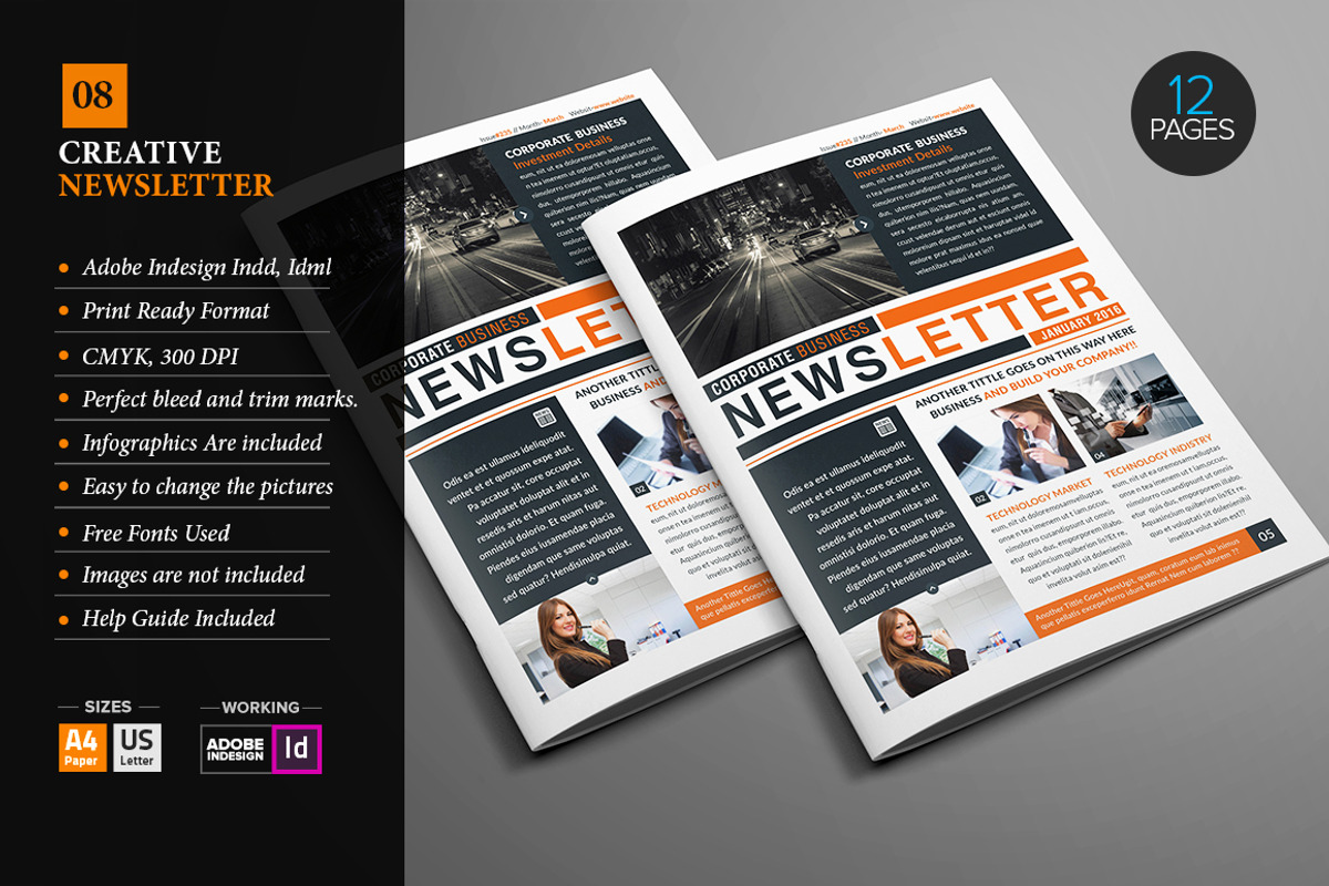 Newsletter Report BIG Bundle 01, a Brochure Template by Layout Design