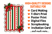 Whimsical Christmas Stripes Frame, a Seasonal Illustration by HueNestify (Thumbnail 2 of 3)
