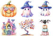 Cute Halloween Clipart, a Seasonal Illustration by CitraGraphics (Thumbnail 3 of 5)