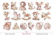 Baby Toile Nursery Graphics, an Illustration by MockupWizard (Thumbnail 2 of 6)