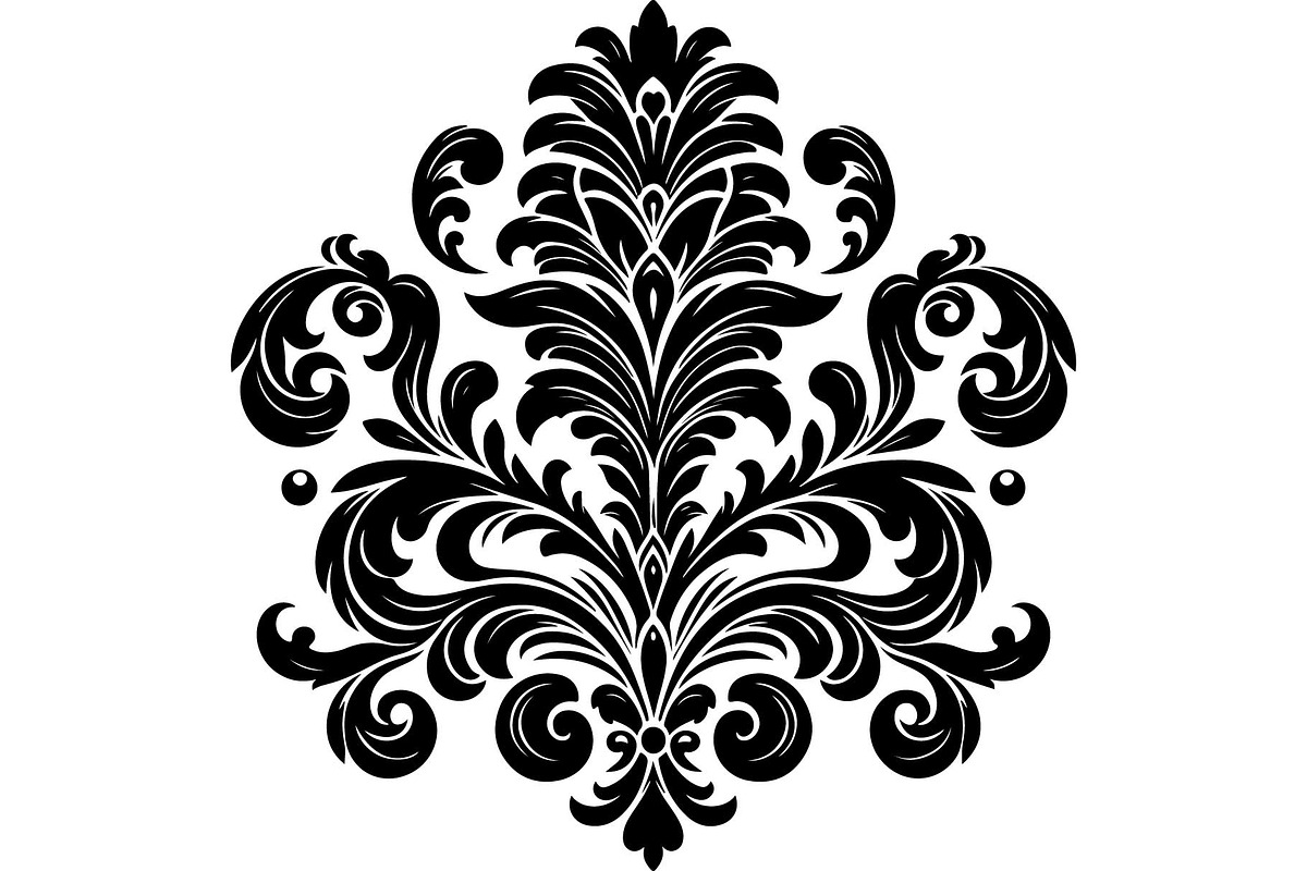 Baroque Black Floral Ornament Set, an Object Graphic by Designer_Momina (Photo 12 of 13)