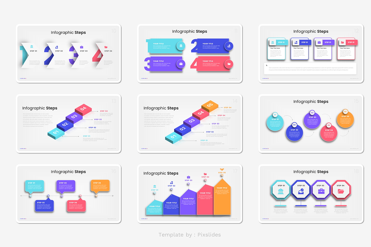 Steps Infographic PowerPoint, a Presentation Template by Pixslides (Photo 3 of 5)