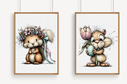 Whimsical Easter Squirrel Clipart, an Illustration by Libby Wishes (Thumbnail 3 of 6)