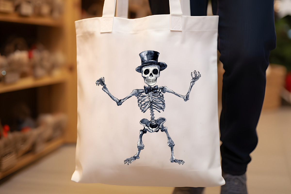 Watercolor Halloween Skeleton Clipar, an Illustration by Rose Art (Photo 5 of 7)