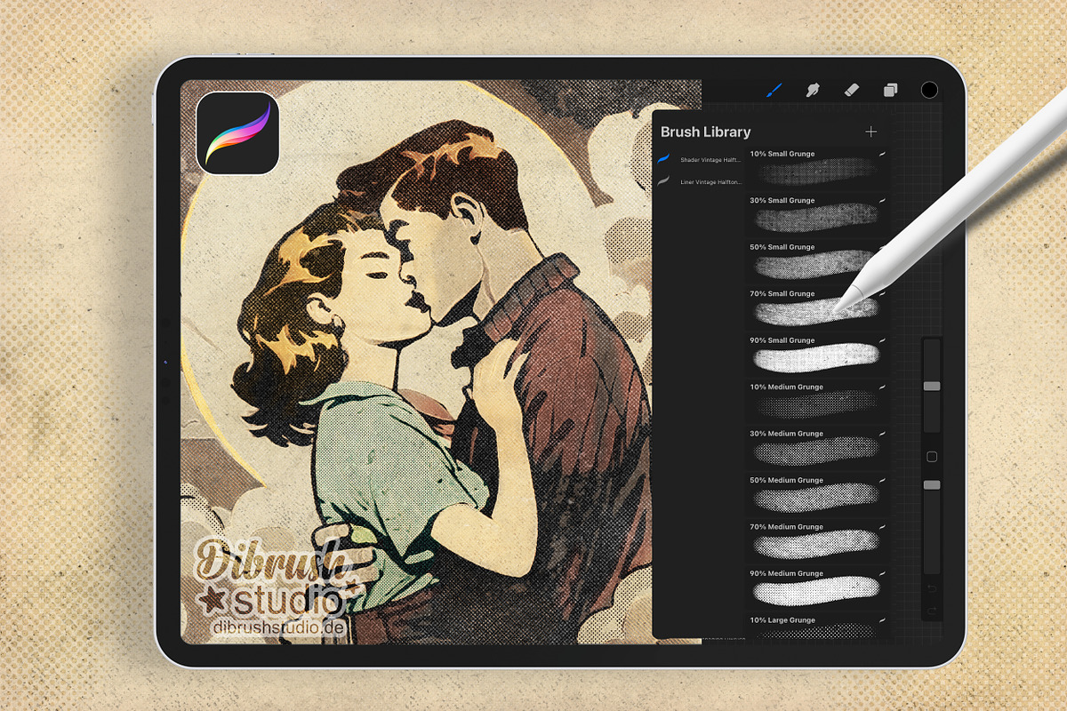 Procreate Vintage Halftones Brushes
