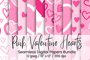 Pink Valentine Hearts, an Illustration by Mashimara (Thumbnail 1 of 4)