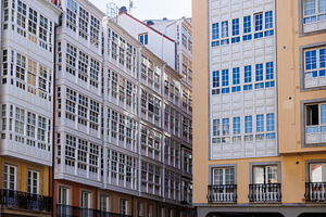 Traditional white balconies in La Coruña, Spain, an Architecture Photo by Bepslabor