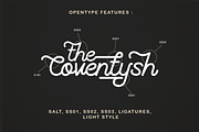 The Coventysh - Monoline Script Font, a Script Font by DiosiArt (Thumbnail 1 of 11)