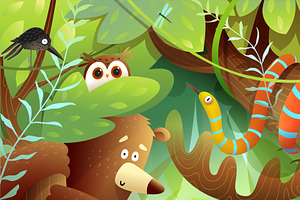 Forest Animals In Woods Collection