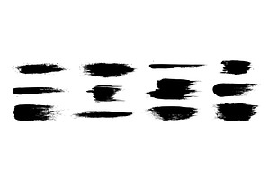 Black paint brushes set isolated on, an Illustration by art PVP - market