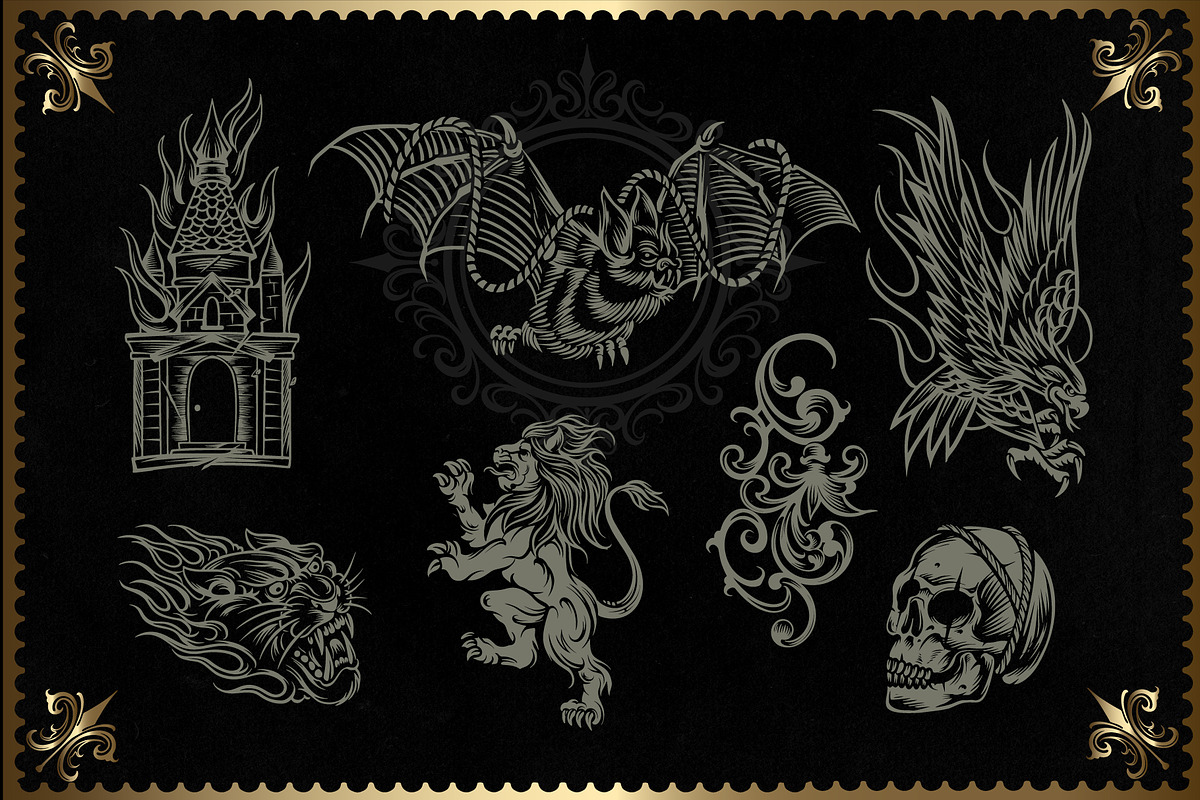 Gematype Blackletter + Ornament font, a Blackletter Font by dansdesign (Photo 5 of 7)