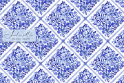 Blue Floral Portugal Mosaic Pattern, a Pattern Graphic by SirenaArt (Thumbnail 4 of 14)