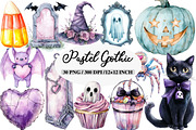 Watercolor Pastel Gothic Halloween, an Illustration by Daily.Designs (Thumbnail 1 of 5)