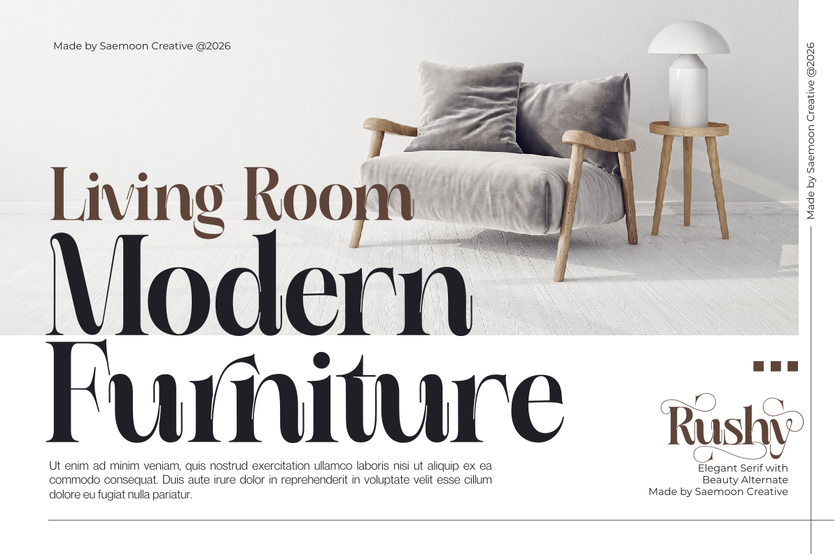 Rushy, a Serif Font by saemoon creative (Photo 2 of 14)