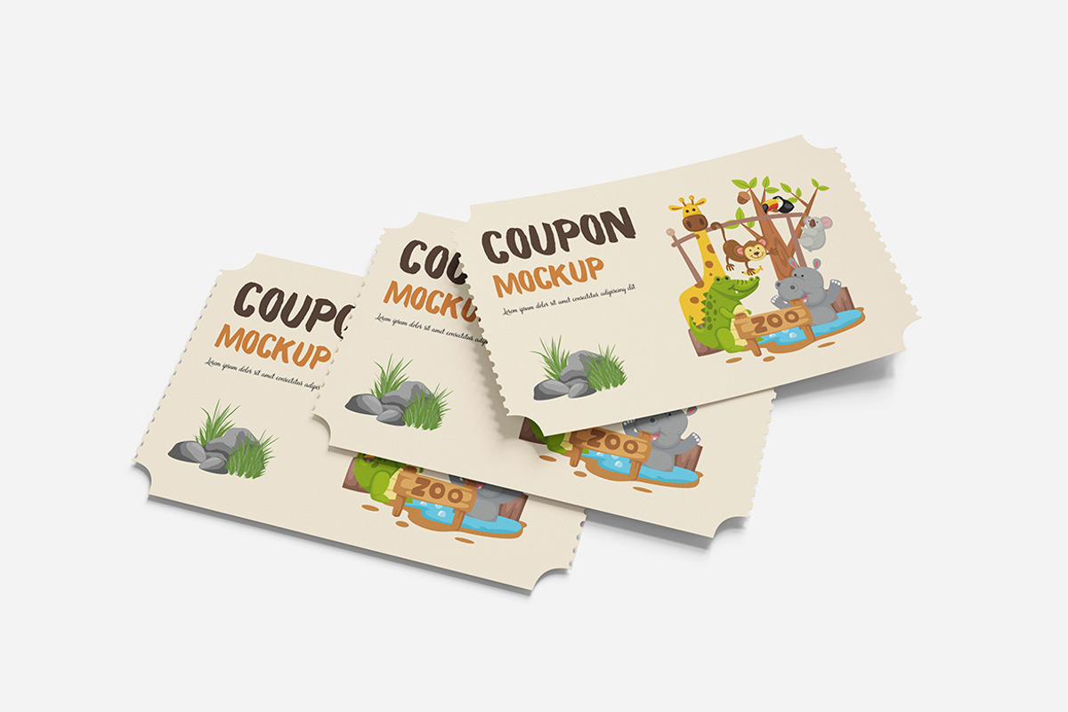 Clean Coupon Mockup, an Advertising Mockup by Indah (Photo 5 of 6)
