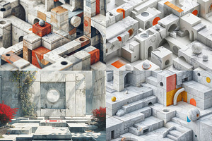 36 Geometric Concrete Canvases