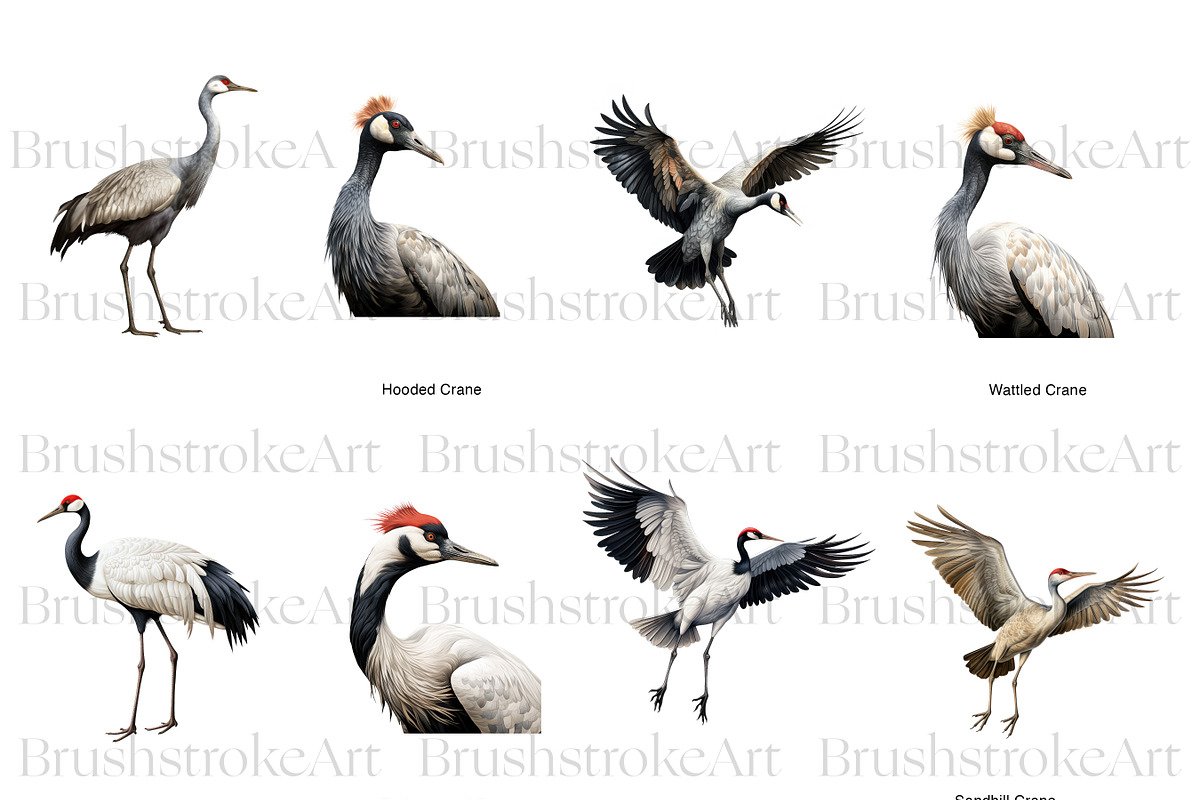 Crane Clipart, Crowned Crane, Birds, an Animal Illustration by BrushstrokeArtGB (Photo 5 of 9)
