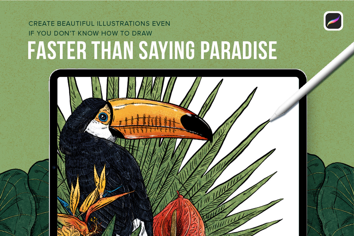Tropical Stamp Brushes for Procreate, a Brush Add-On by Riveros Illustration (Photo 5 of 14)