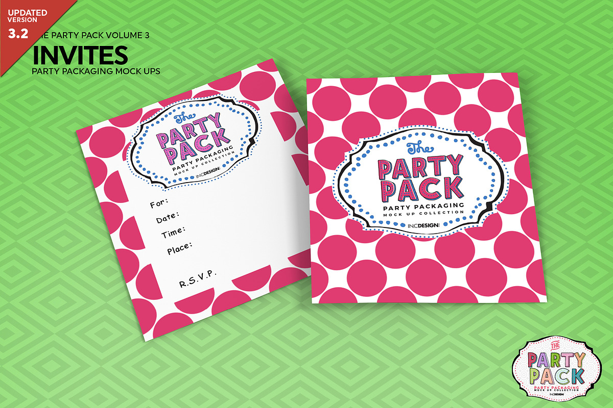 Party Invitation Mockup, a Cups & Container Mockup by INCDesign (Photo 1 of 6)