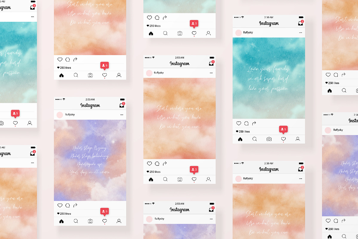 Fluffy Sky Watercolor Backgrounds, a Texture Graphic by Tiger and Flower (Photo 6 of 10)