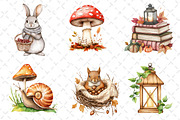 Watercolor Fall Woodland Clipart, an Illustration by Dream Creation (Thumbnail 6 of 6)