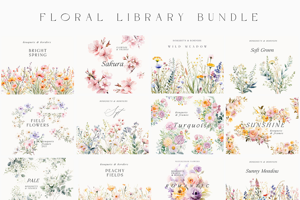 Watercolor Floral Bundle (45 in 1), a Decorative Illustration by Lana Elanor (Photo 2 of 180)