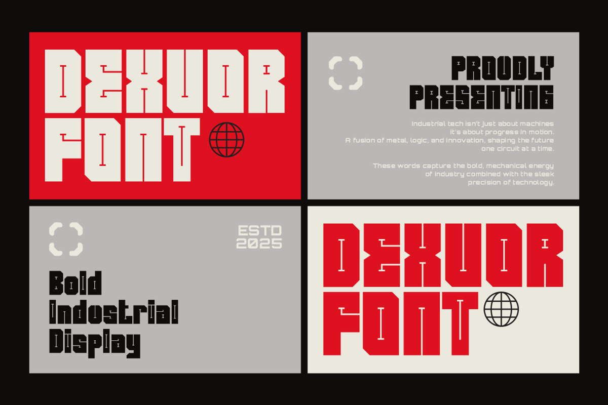 Dexvor Bold Industrial Display Font, a Font by PutraCetol Studio (Photo 1 of 5)